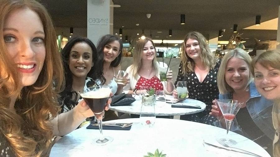 Team drinking cocktails